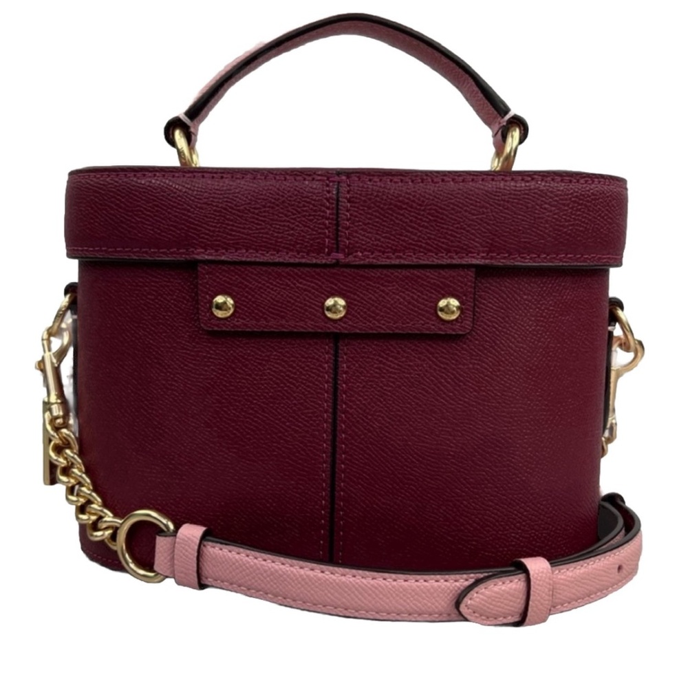 SOLD!! COACH Kay Crossbody With Glitter In Black Cherry Leather - Picture 3 of 14